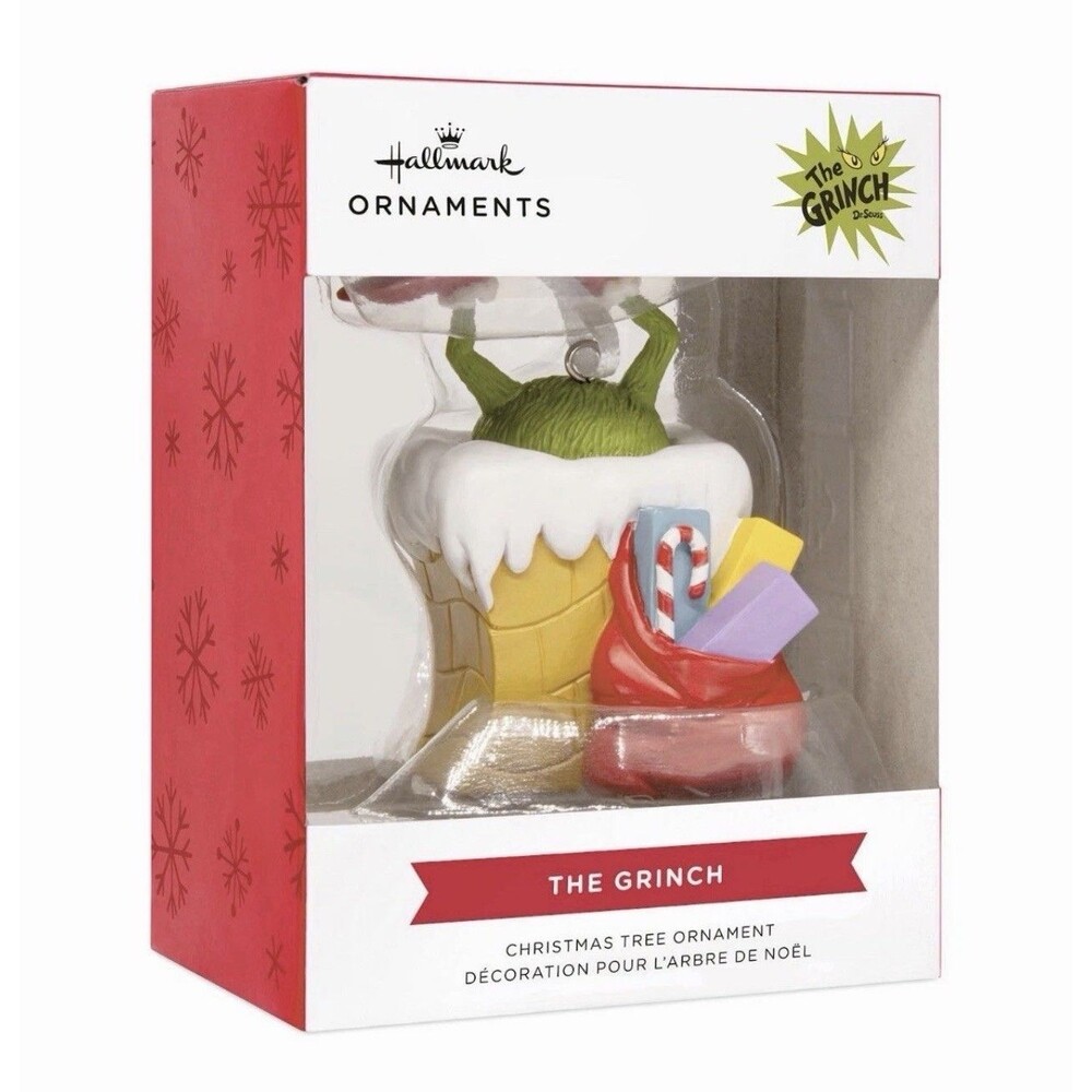 2025 Hallmark Dr. Seuss THE GRINCH in Chimney Holiday Ornament - NEW - NIB